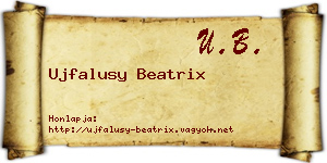 Ujfalusy Beatrix névjegykártya
